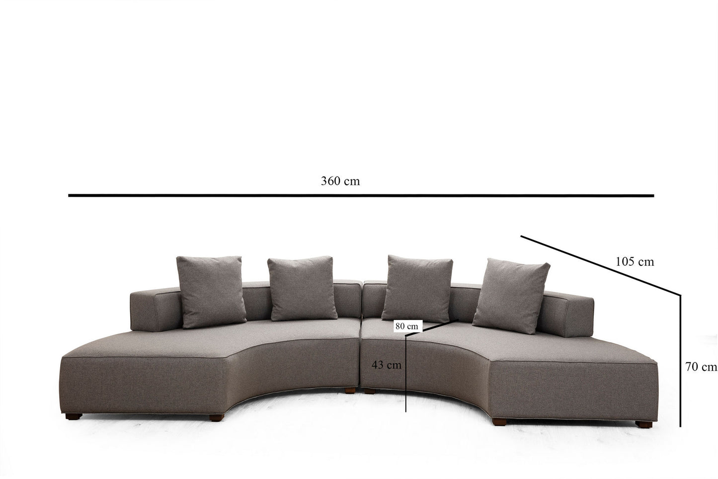 Kutna garnitura GONDOL-2, siva, Gondol-2 (CHL-SOL-CHL-SAĞ) - Grey