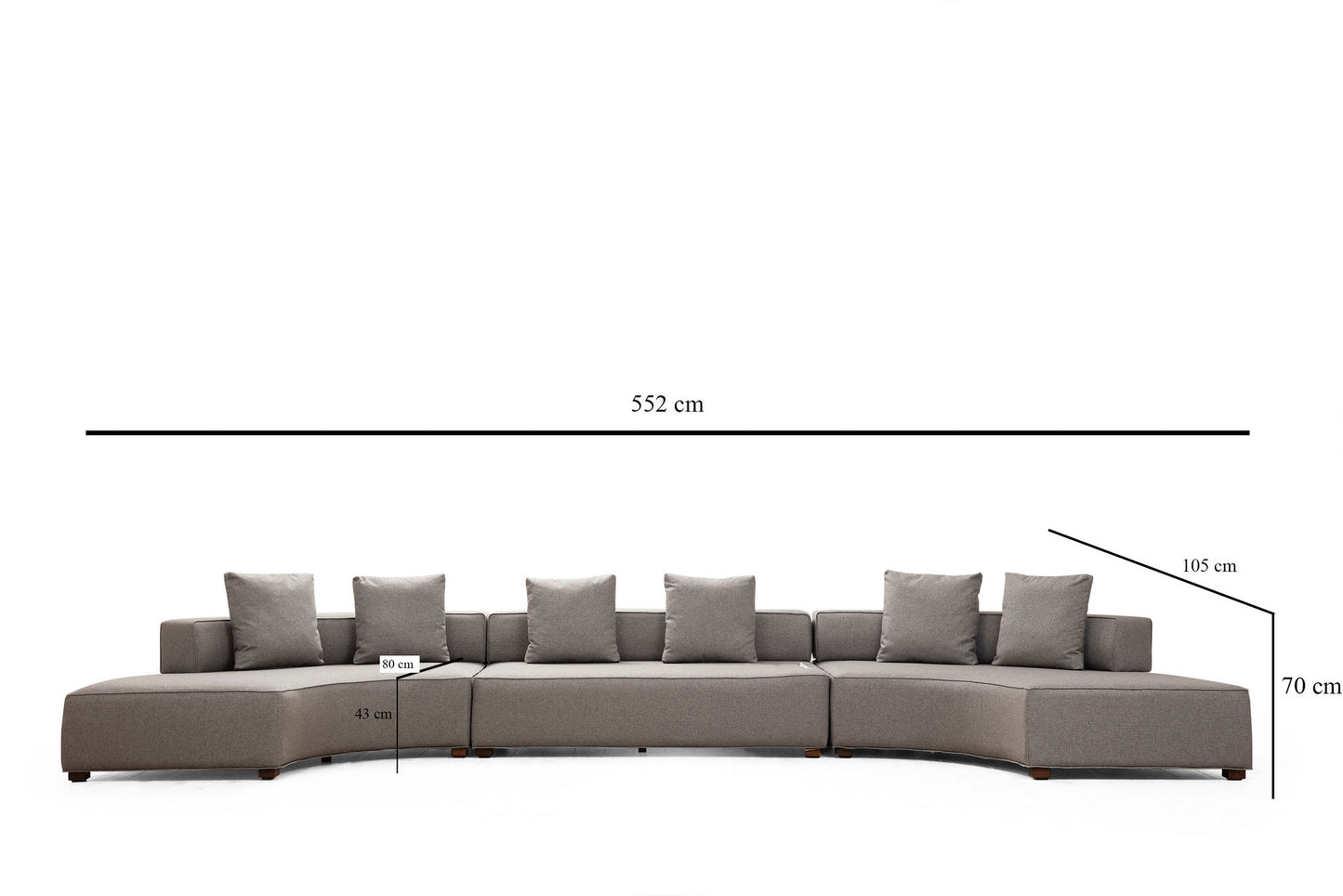 Kutna garnitura GONDOL-3, siva, Gondol-3 (CHL-SOL-O3-CHL-SAĞ) - Grey