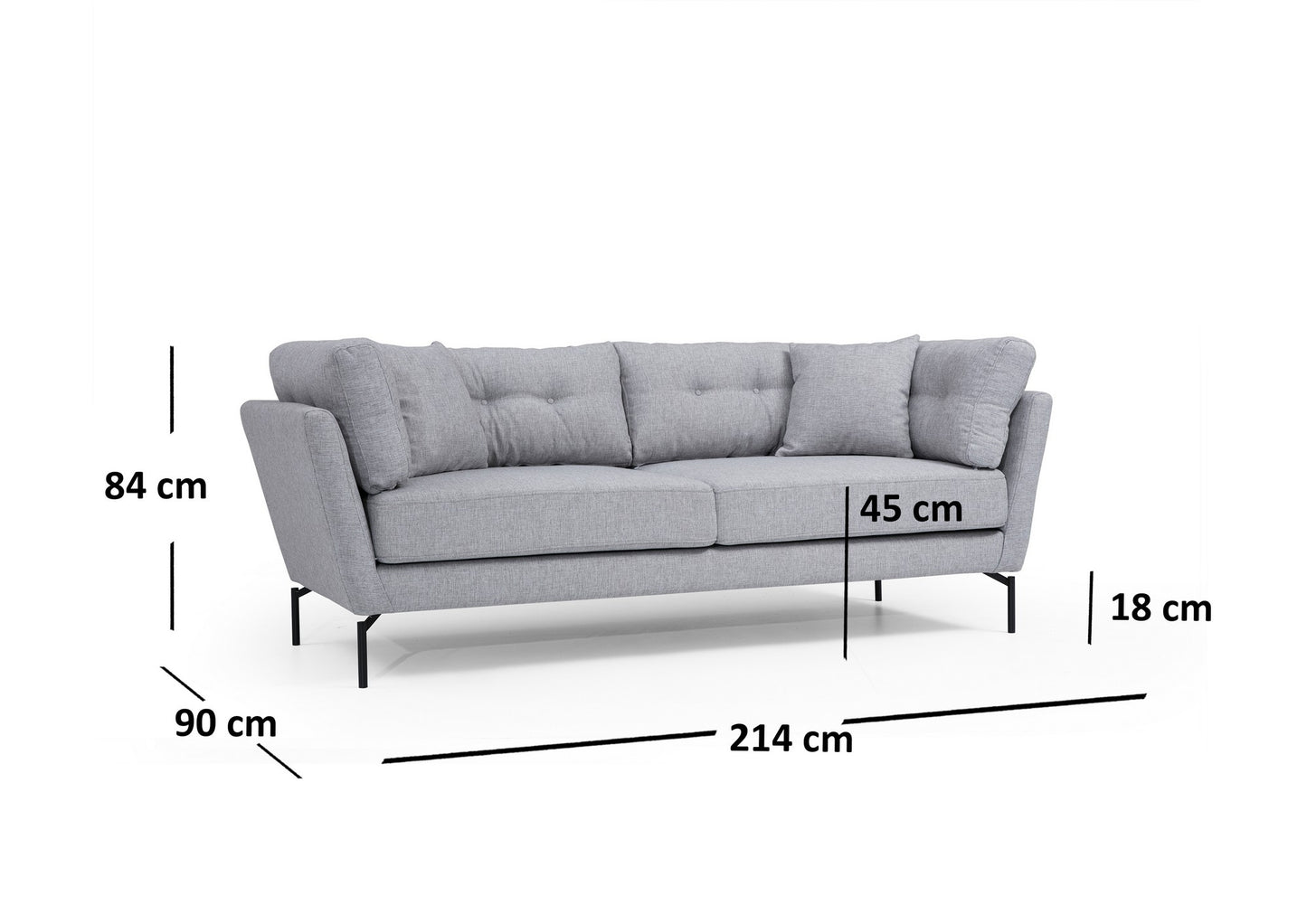 Trosjed, Sivo, Mapa 3 Seater