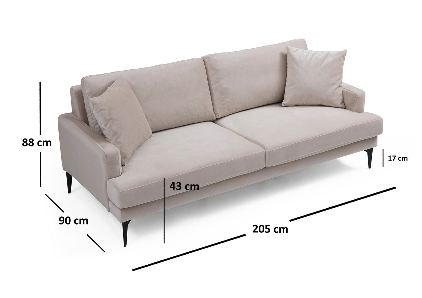 Trosjed PAPIRA bež, Papira 3 Seater - Beige