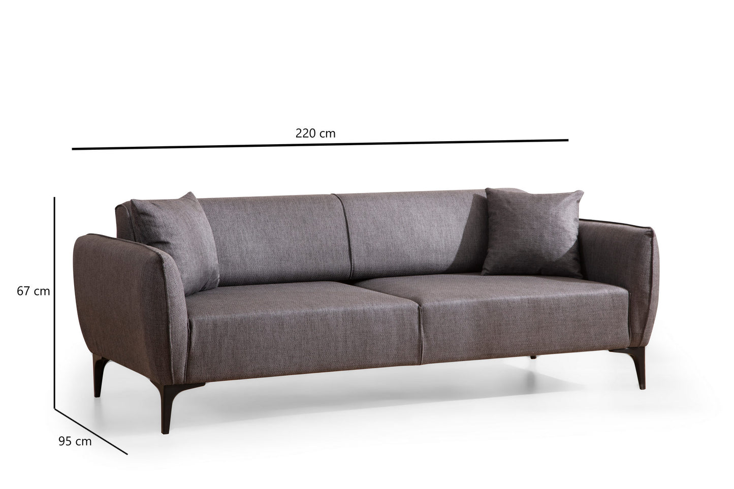 Trosjed, Tamno siva, Belissimo - Dark Grey