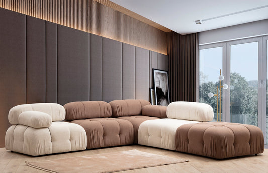 Sofa, Krem, Bubble 1R - Cream Bouclette