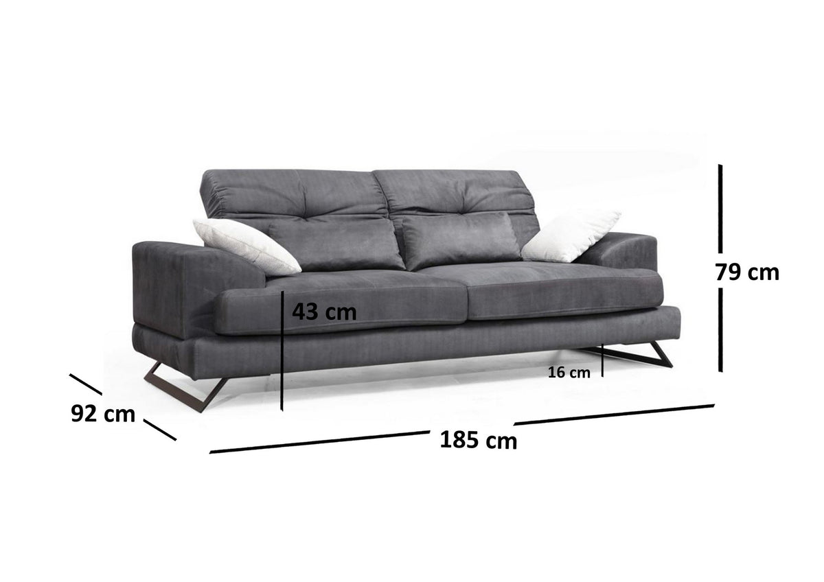 Dvosjed FRIDO antracit, Frido 2 Seater