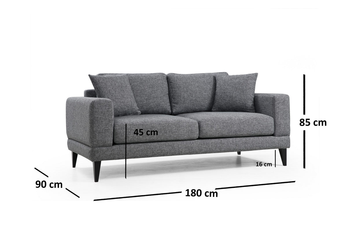 Dvosjed NORDIC tamno sivi, Nordic 2 Seater
