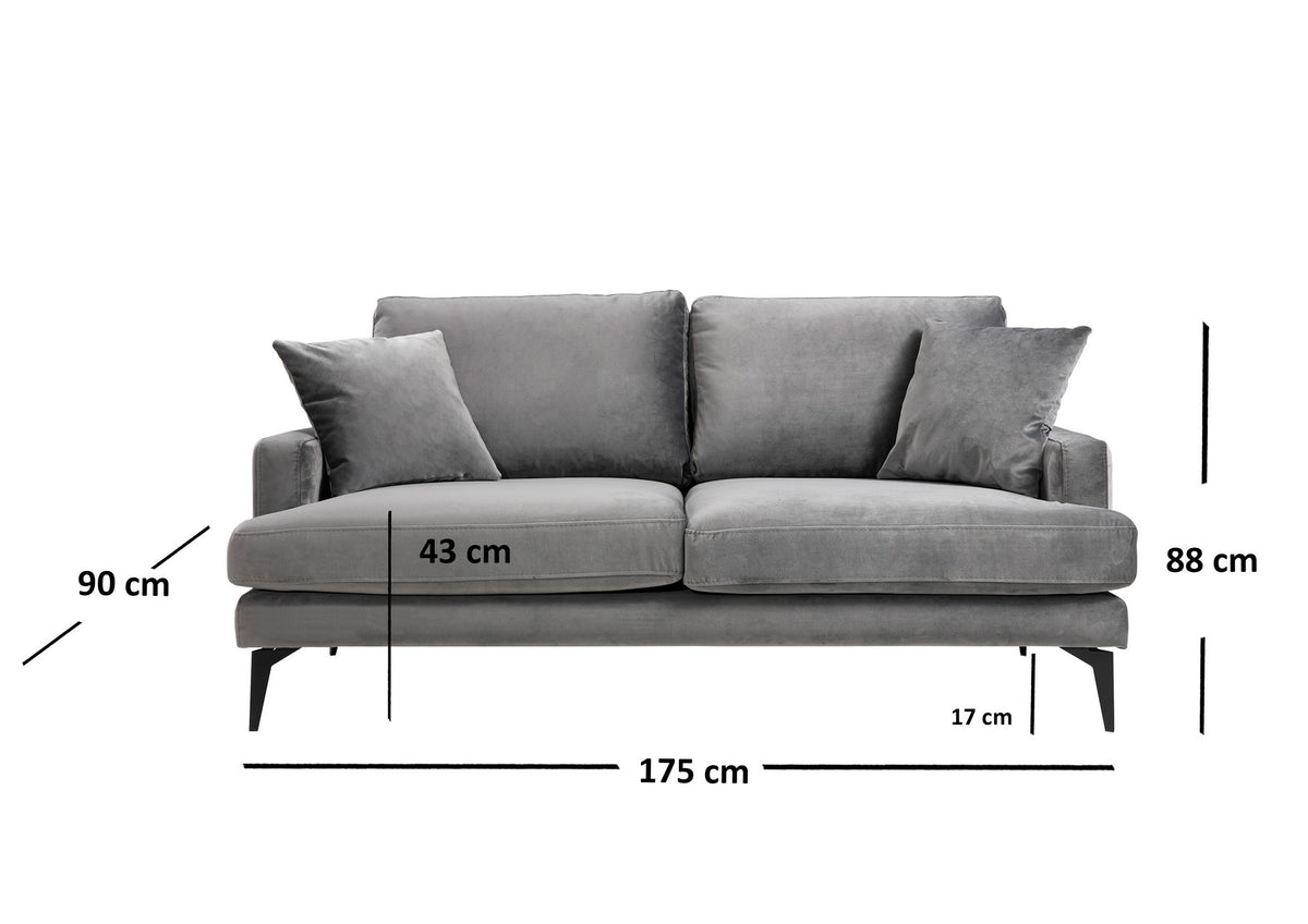 Dvosjed PAPIRA siva, Papira 2 Seater - Grey