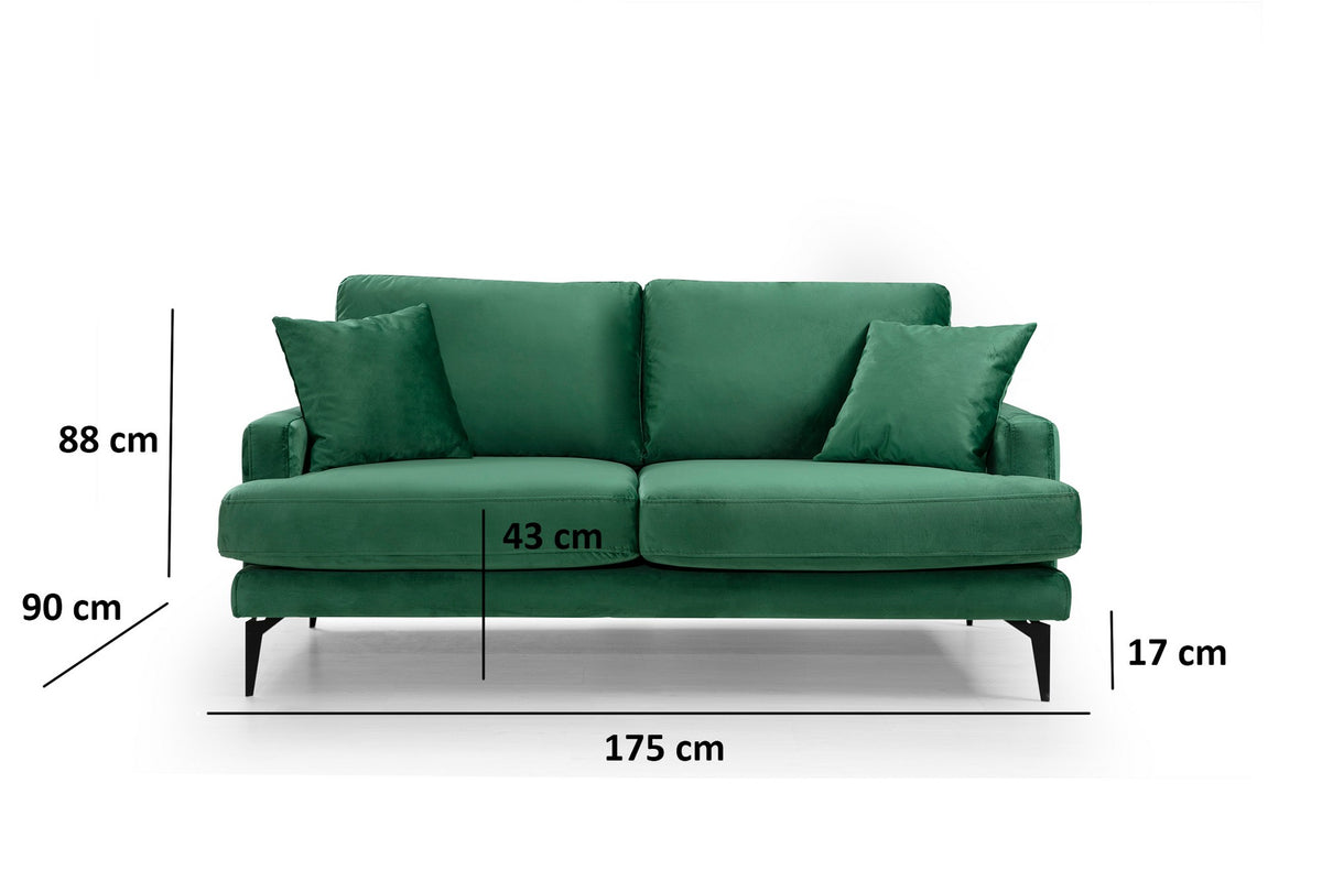 Dvosjed PAPIRA zelena, Papira 2 Seater