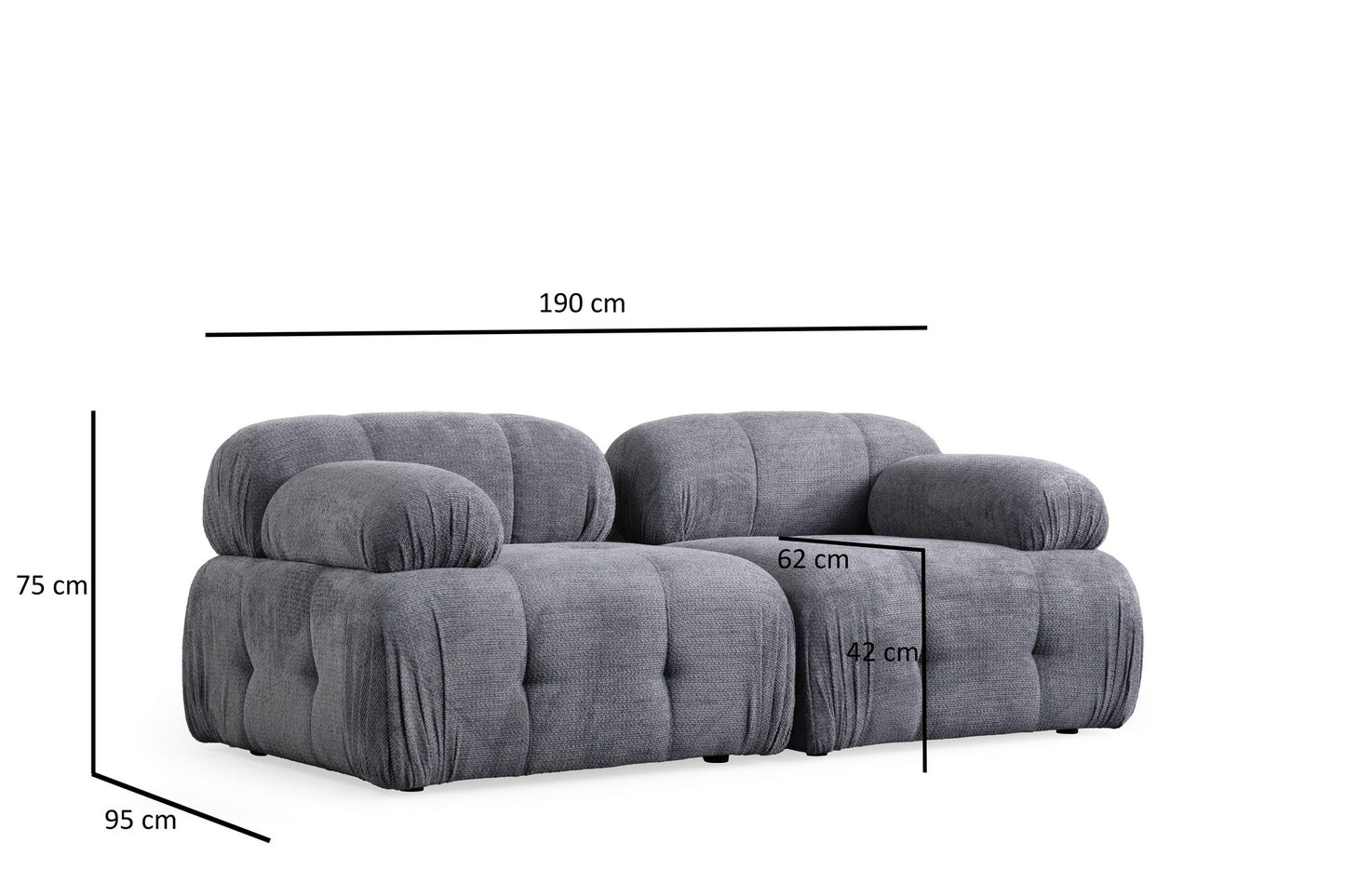 Sofa s 2 sjedala CAROLINE