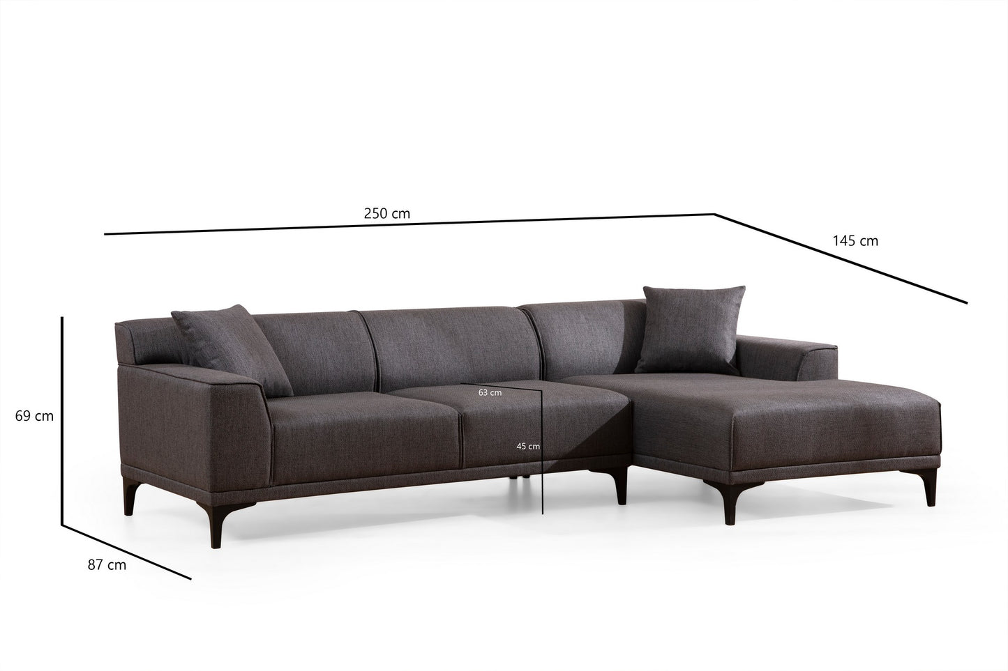Kutna garnitura, Antracit, Petra R Corner - Anthracite