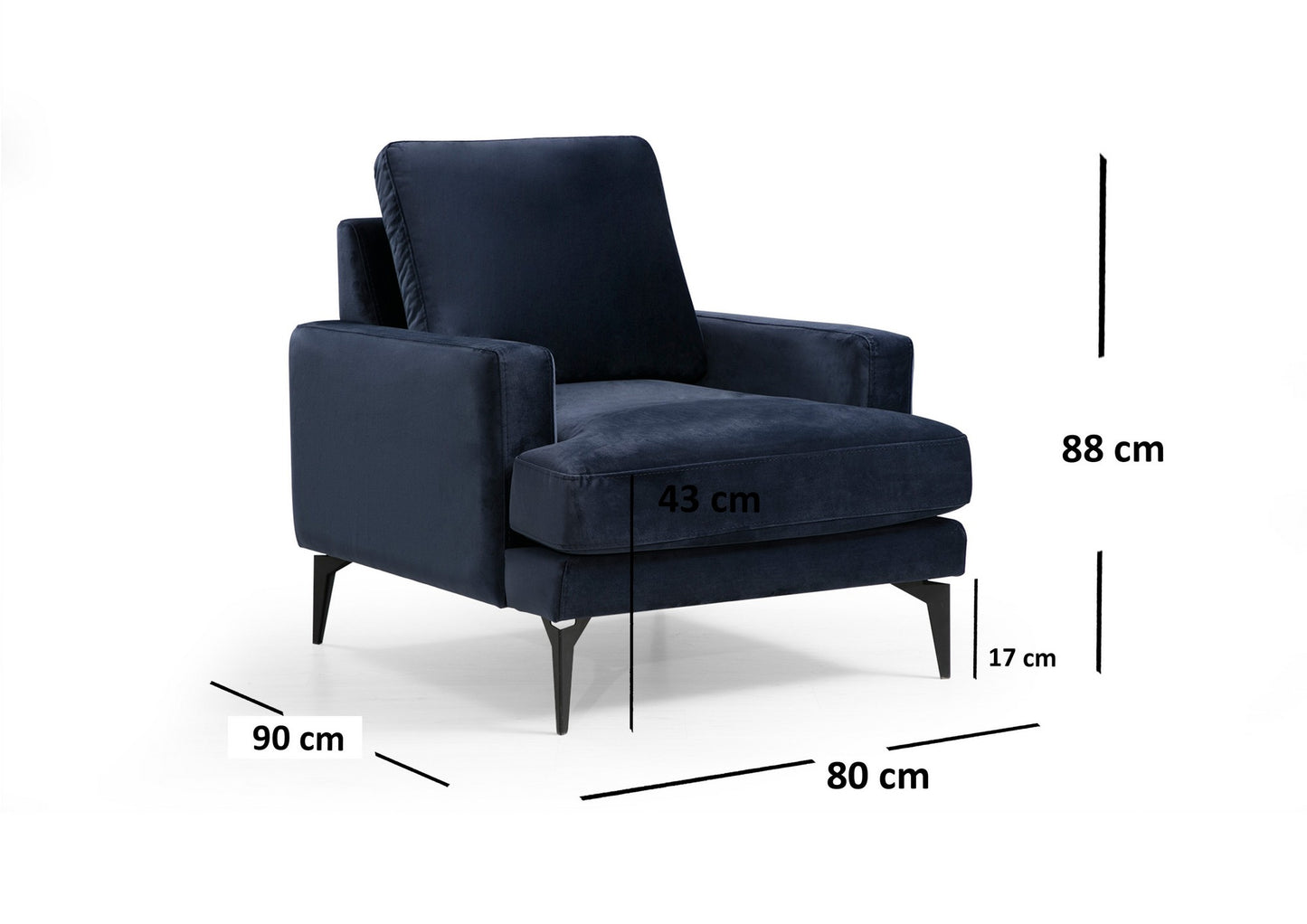 Fotelja wing PAPIRA tamnoplava, Papira Armchair - Navy Blue