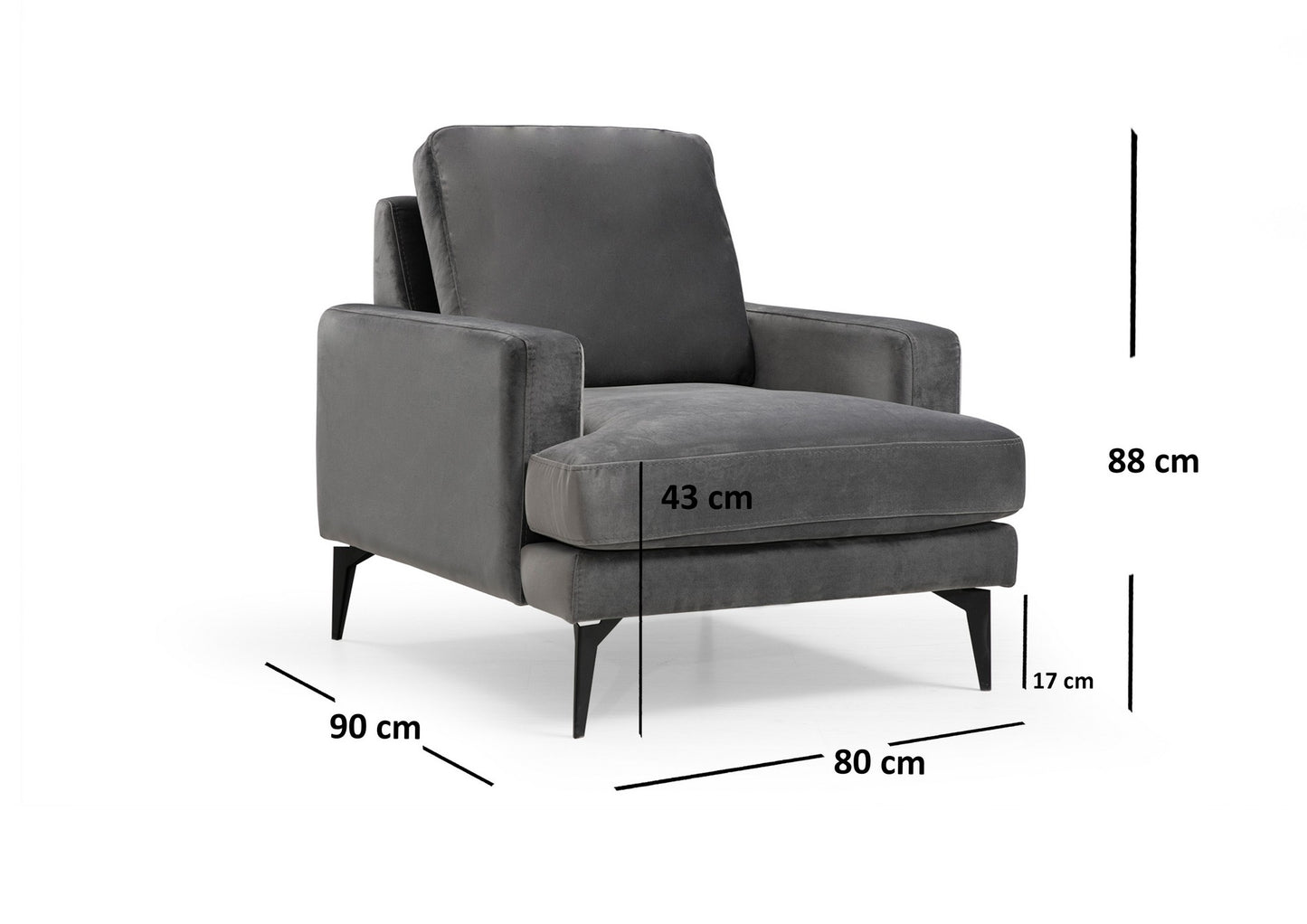 Fotelja wing PAPIRA antracit, Papira Armchair - Anthracite