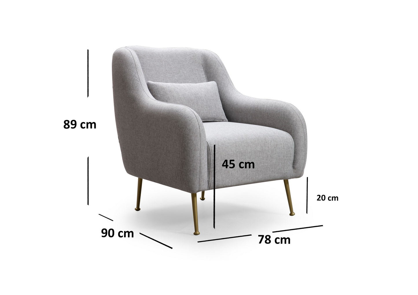 Fotelja wing SEVILLA siva, Sevilla Armchair - Grey