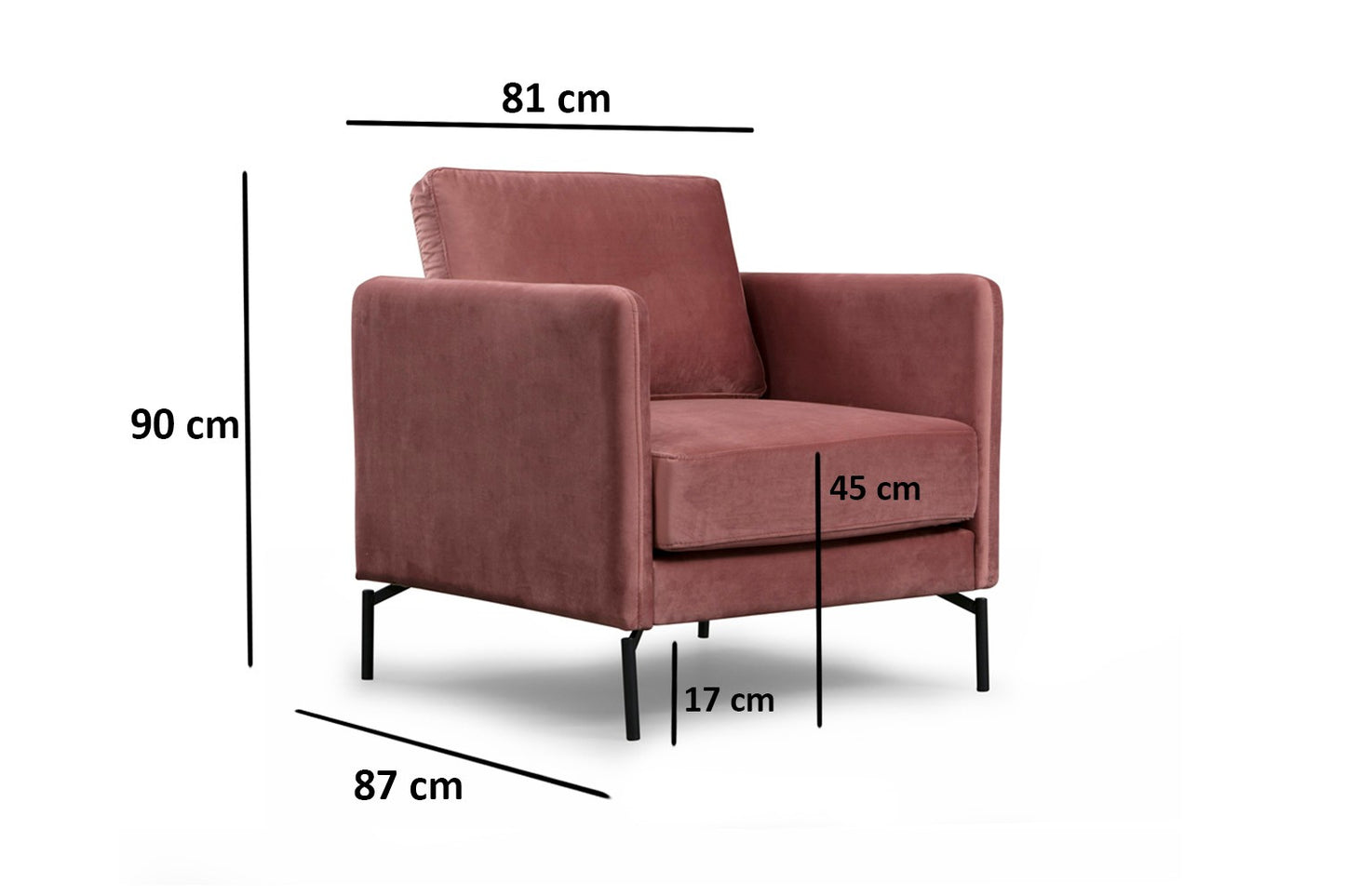 Fotelja, Ružičasta, Sino Armchair