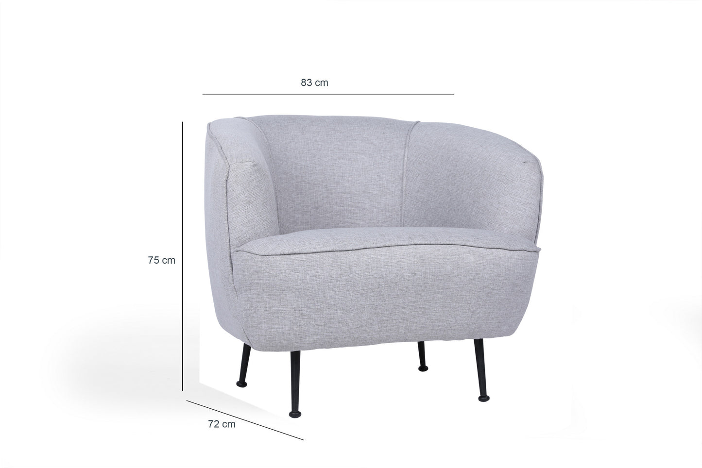 Fotelja wing PICCOLI siva, Piccoli (Bony) - Linen