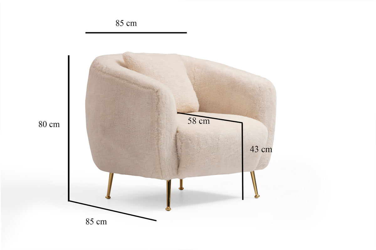 Fotelja wing ISTRIDYE, Istiridye - Beige