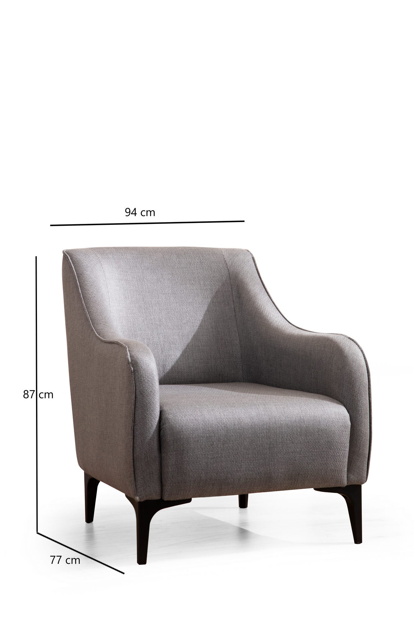 Fotelja, Sivo, Belissimo - Grey