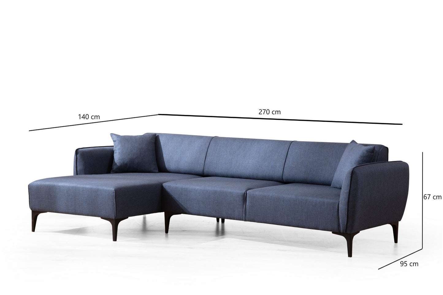 Kutna garnitura, Plava, Belissimo Left - Blue
