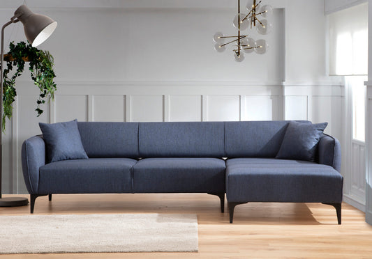 Kutna garnitura, Plava, Belissimo Right - Blue