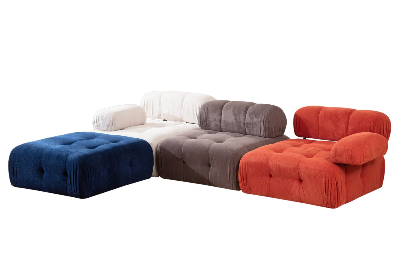 Kutna garnitura Doblo 3 Seater with Pouffe ( L1-O1-1R-Pouffe) - Multicolor