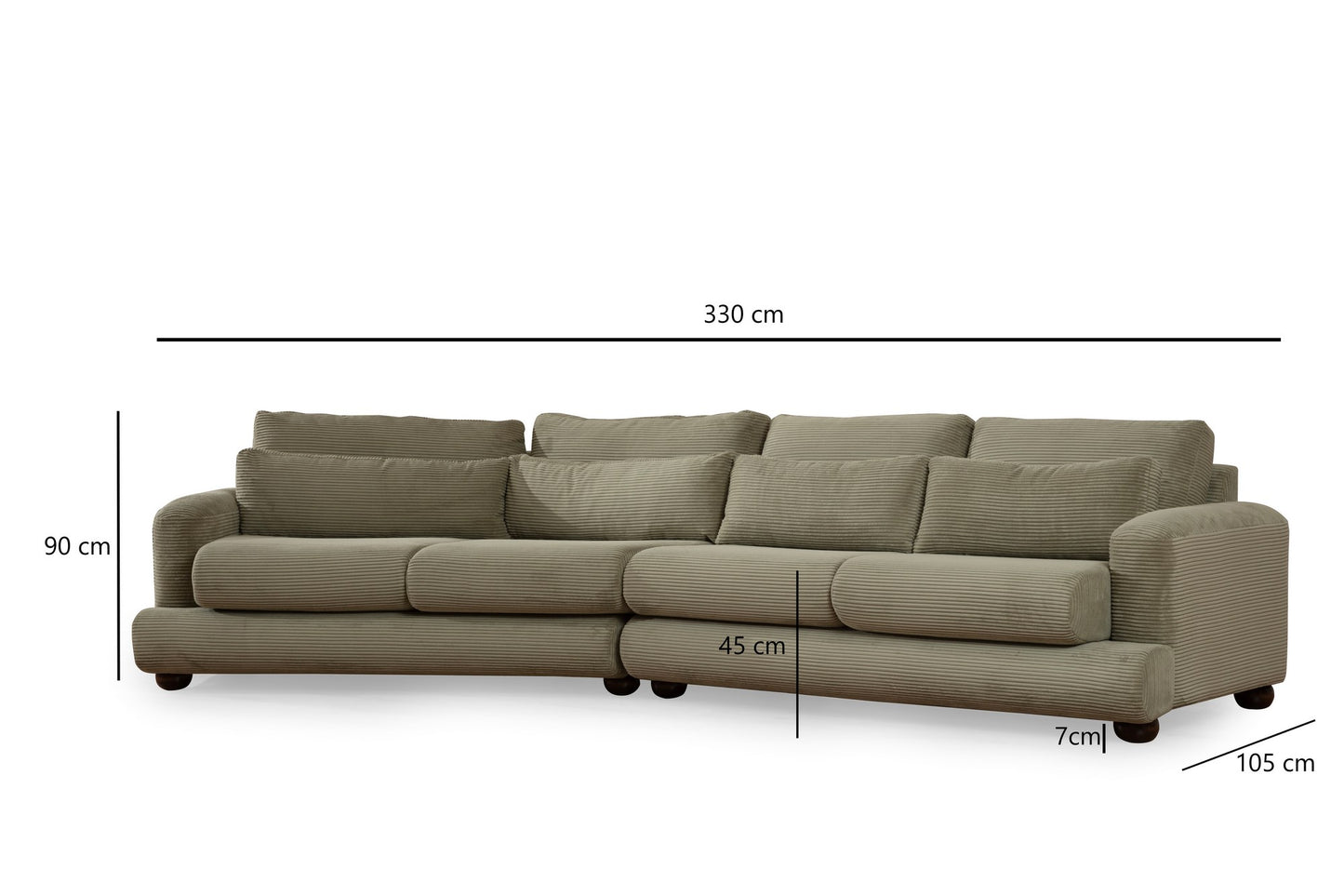 Četverosjed River 4 Seater lijevi (Xc lijevi-2R) - zeleno