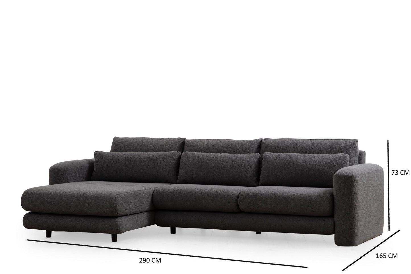 Kutna garnitura Lily Corner lijevi sivi