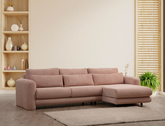 Kutna garnitura Lily Corner desni ružičasta