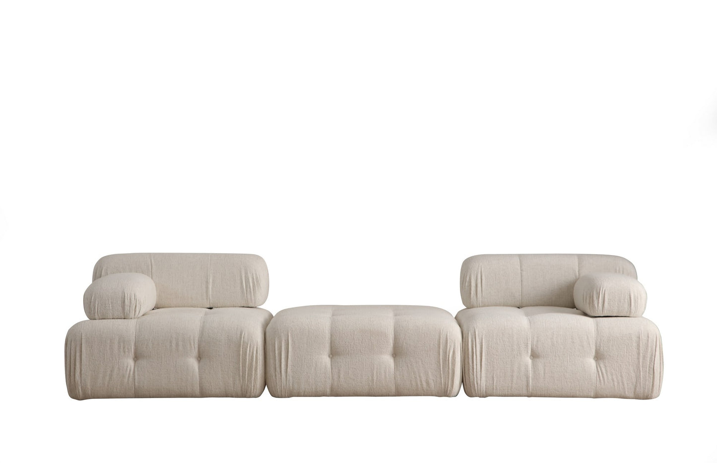 Trosjed Doblo 3 Seater ( L1-Pouffe-1R) - Cream Bouclette