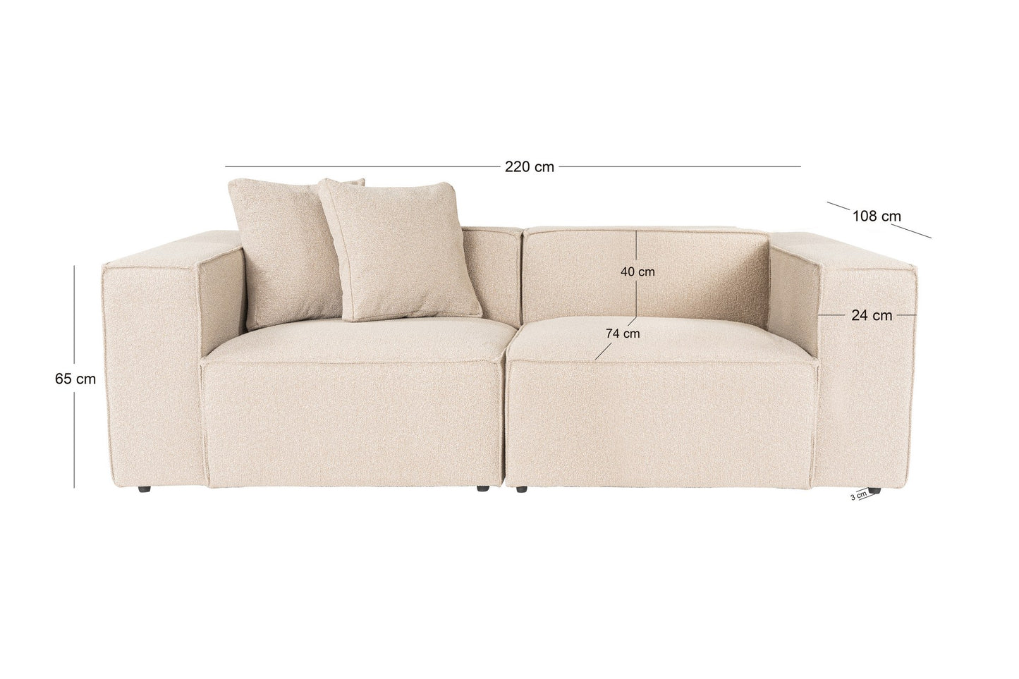 Dvosjed, Lora 2 Seater - Peach