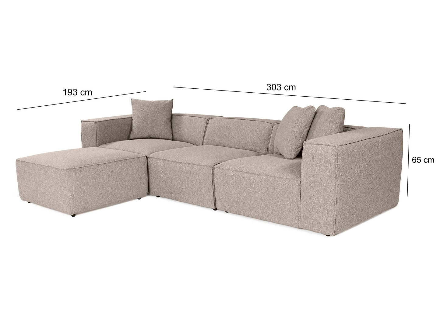 Kutna garnitura Lora (L1-O1-1R-POUFFE ) - Peach