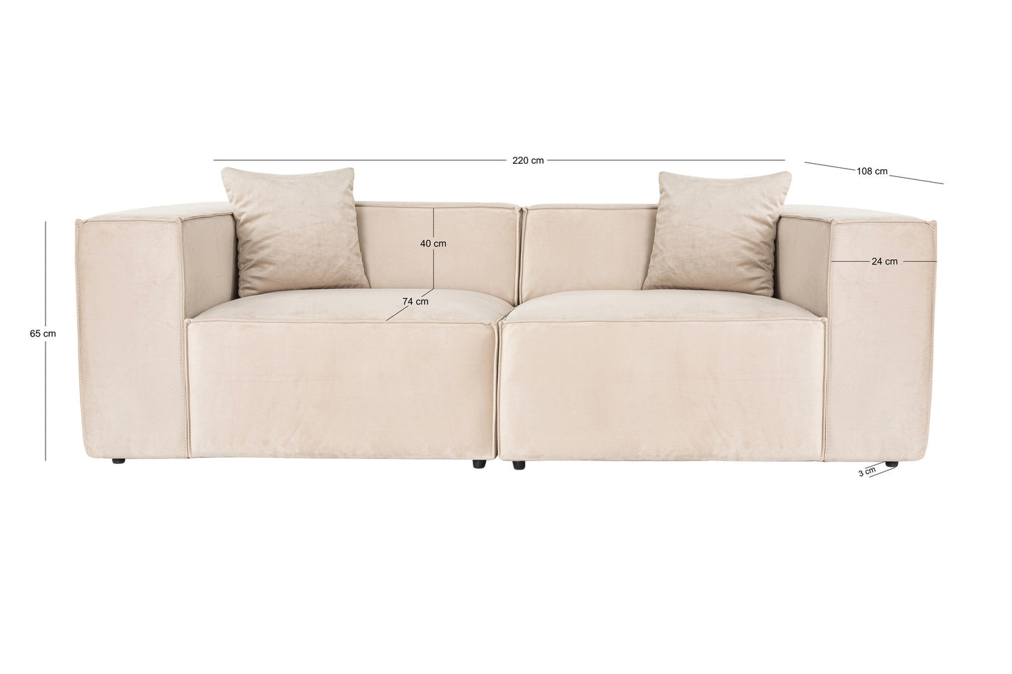 Dvosjed, Lora 2 Seater - Cream