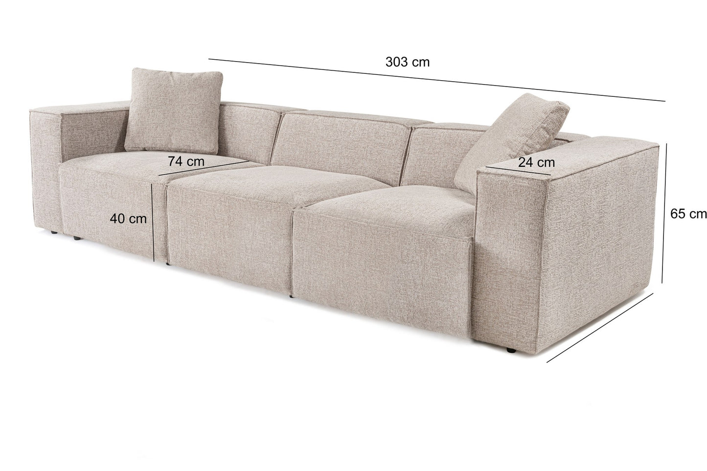 Trosjed, Lora 3 Seater - Mocha