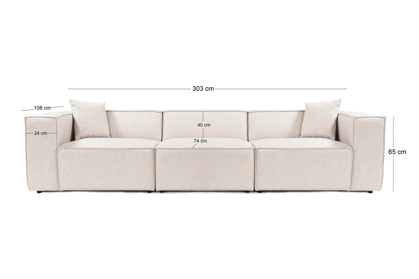 Trosjed, Lora 3 Seater - Light Brown