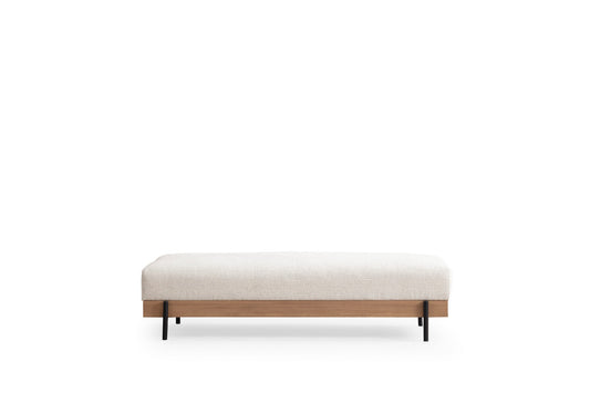 Tabure, Eti Oak Pouffe - White