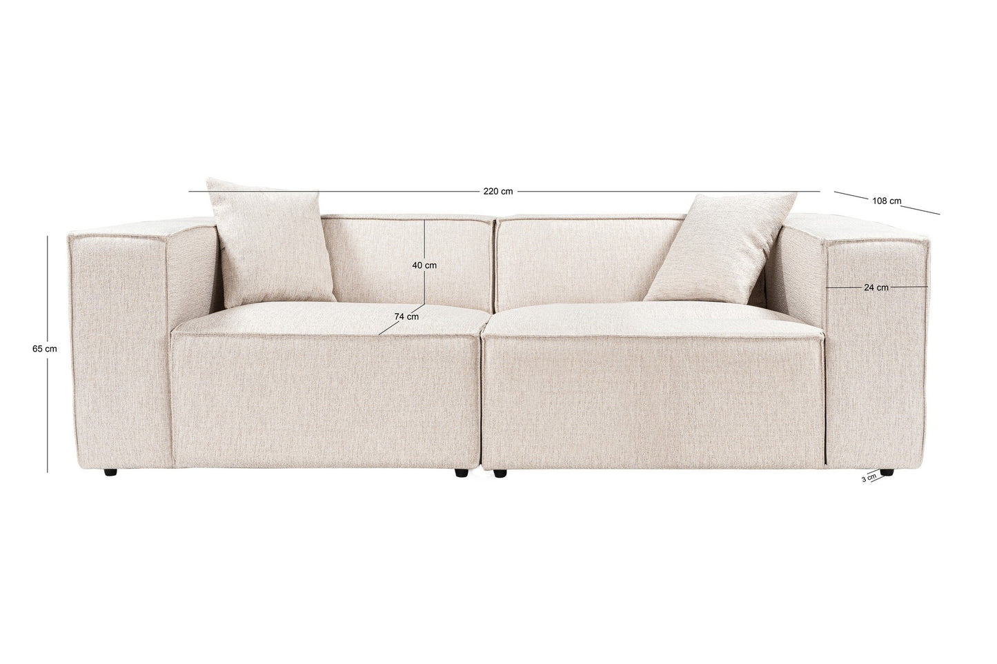 Dvosjed, Lora 2 Seater - Light Brown