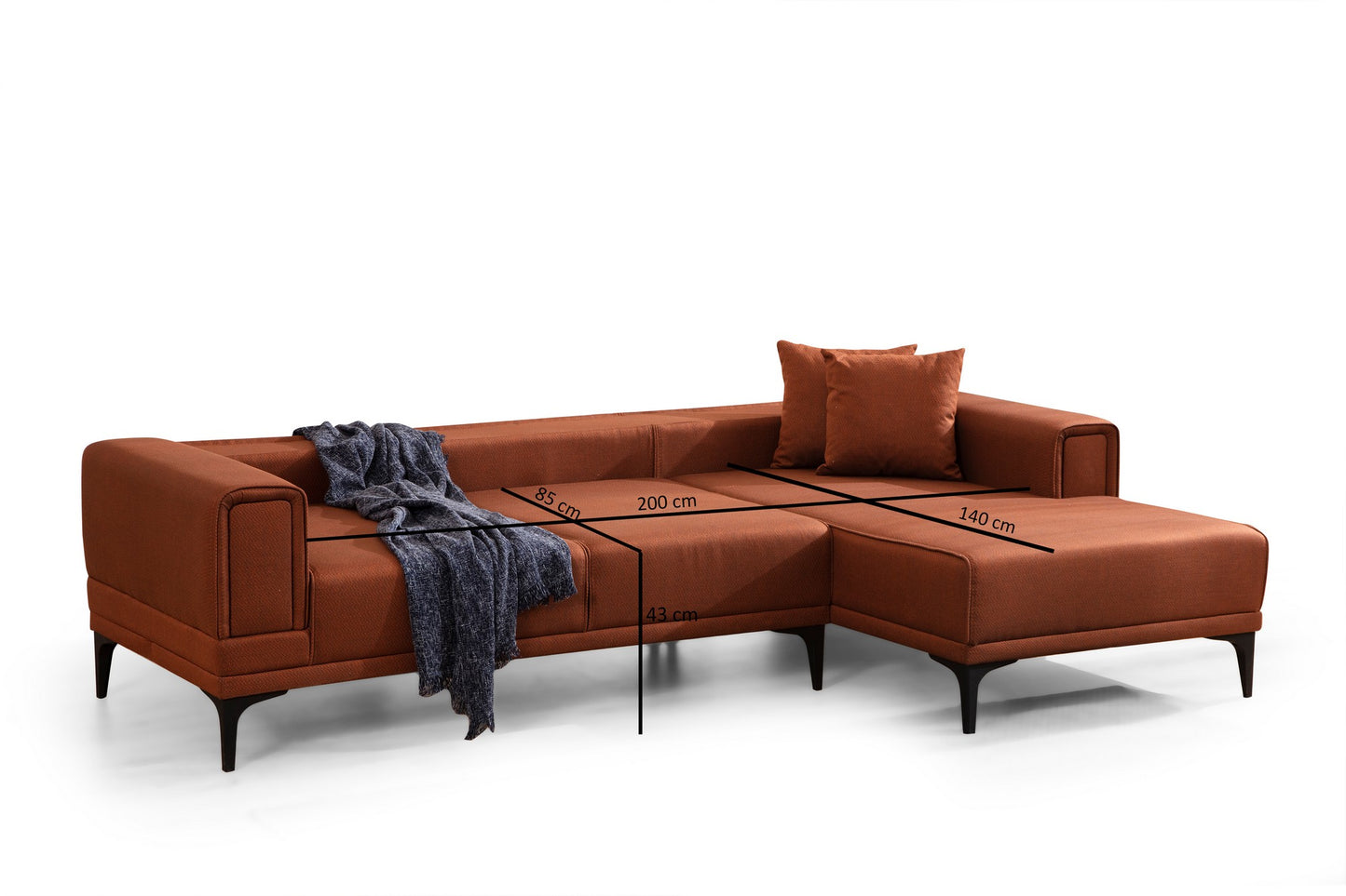 Kutna garnitura na razvlačenje Horizon desni - Tile crvena
