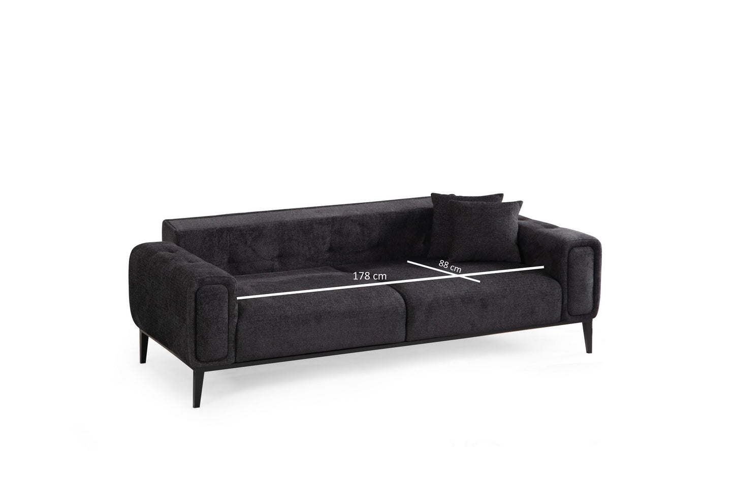 Trosjed na razvlačenje Athena 3 Seater - crna