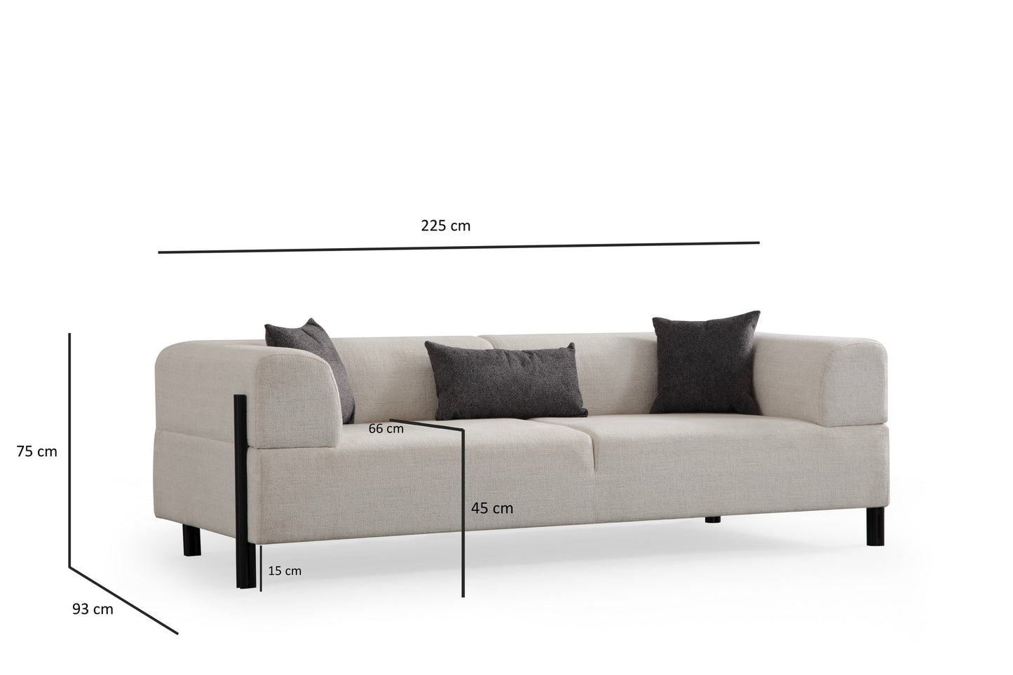 Trosjed Gio 3 Seater - bijela
