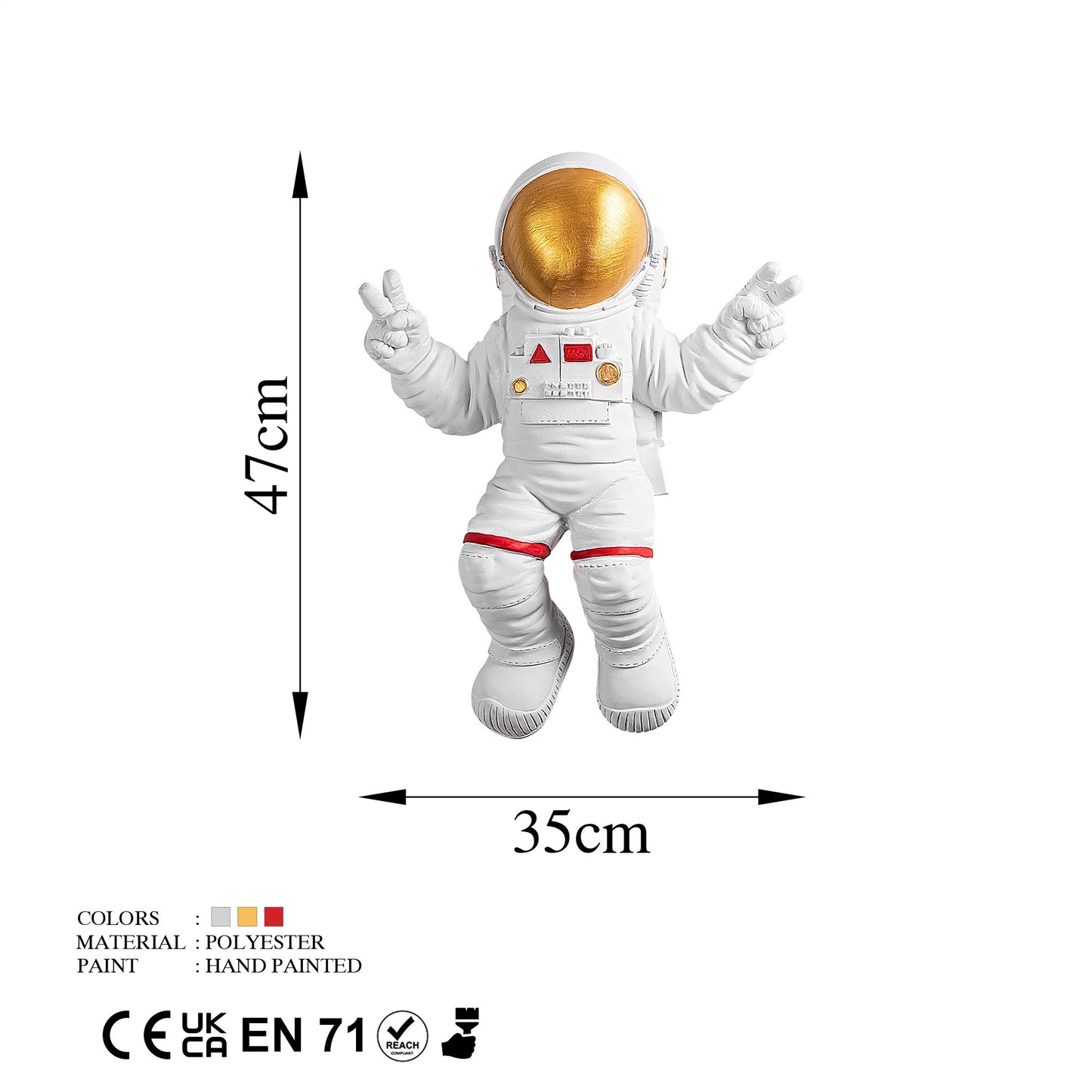 Dekorativni zidni pribor Peace Sign Astronaut - 1