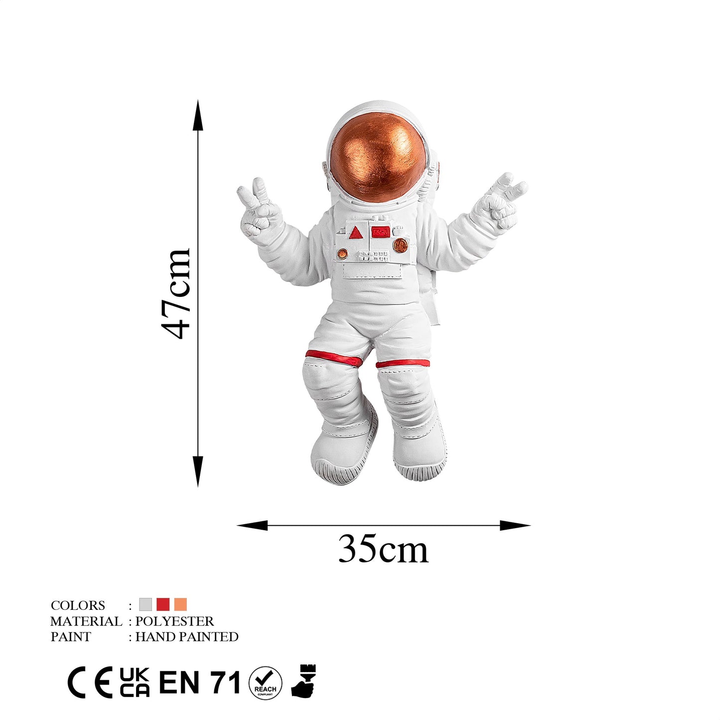 Dekorativni zidni pribor Peace Sign Astronaut - 3