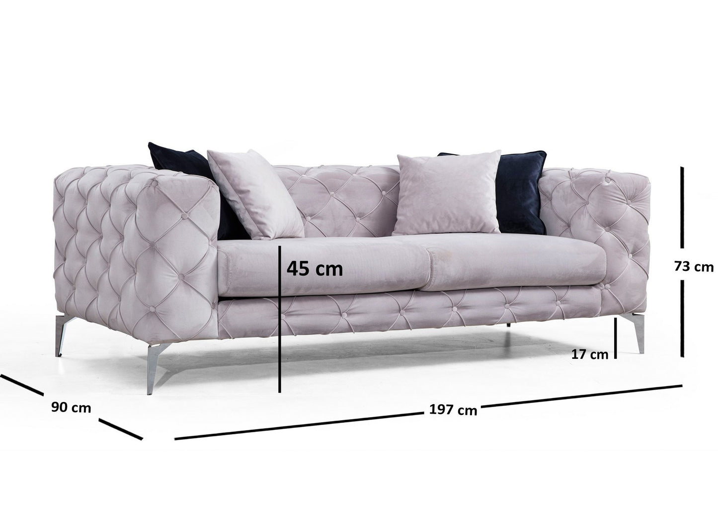 Dvosjed COMO svijetlosivi, Como - Light Grey