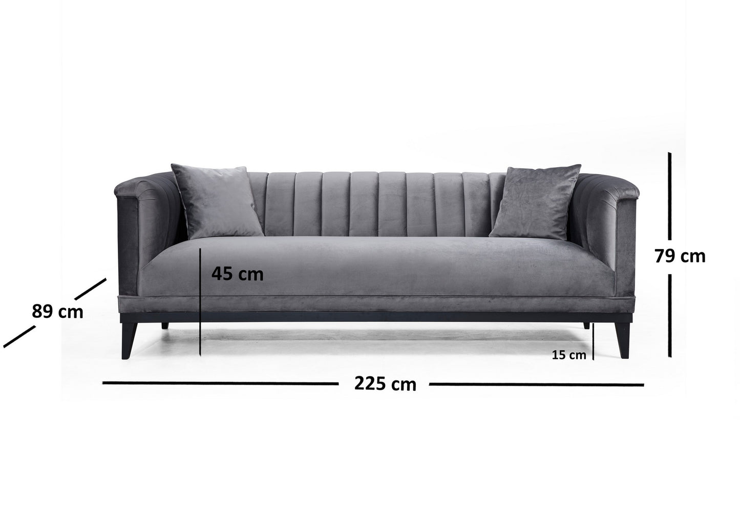 Trosjed TRENDY, Trendy - Dark Grey