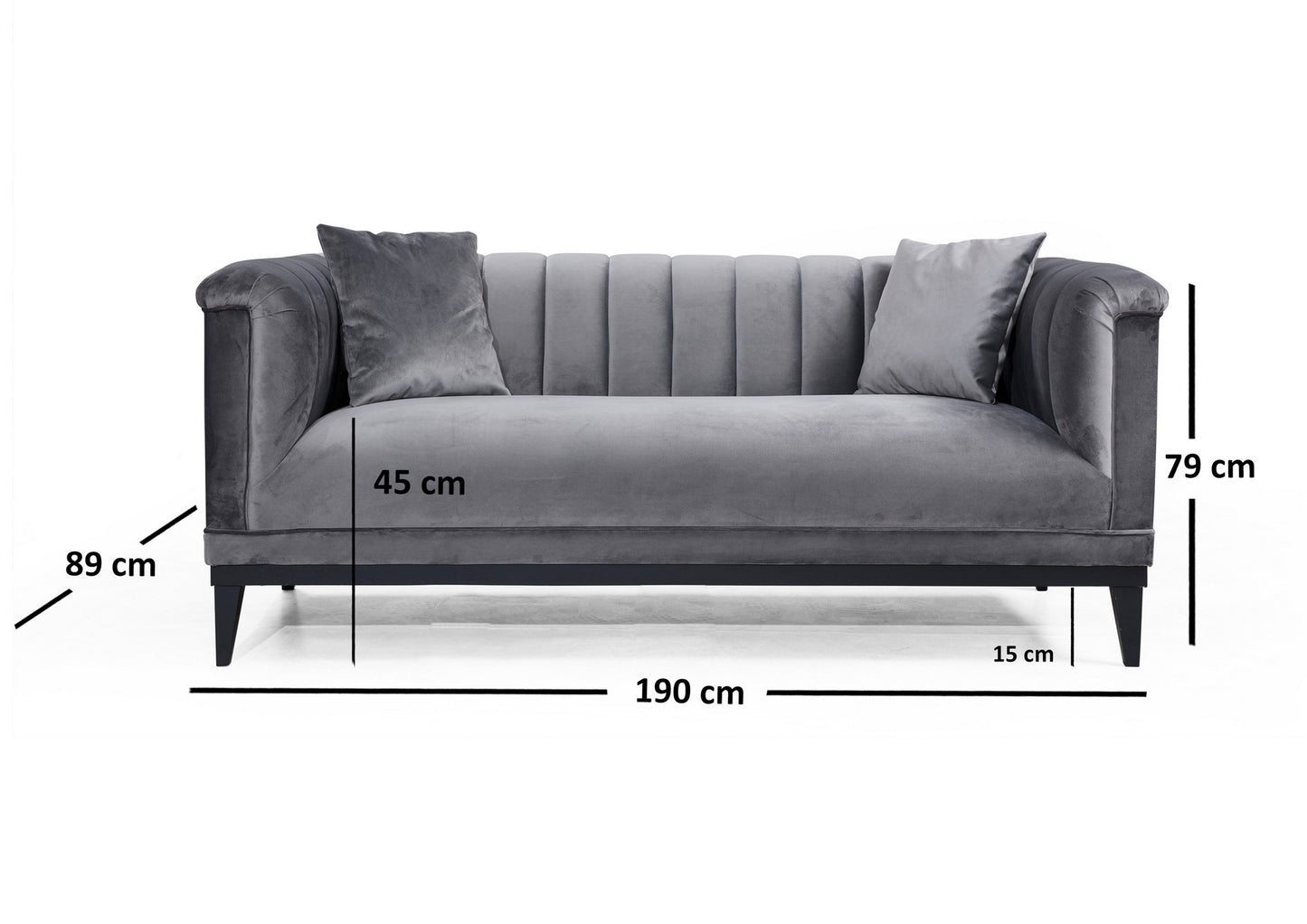 Dvosjed TRENDY antracit, Trendy - Dark Grey