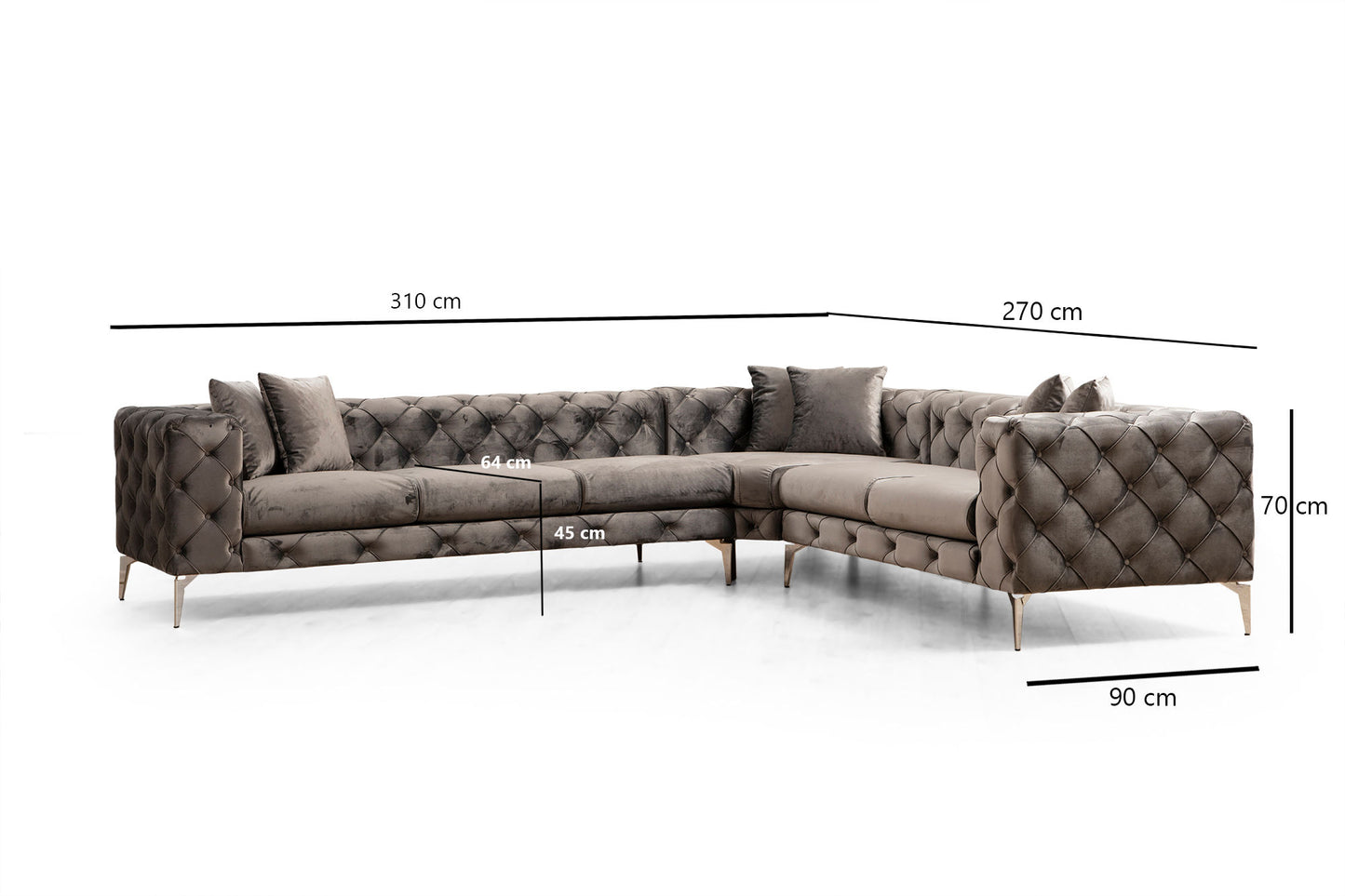 Kutna garnitura, Antracit, Como Left - Anthracite