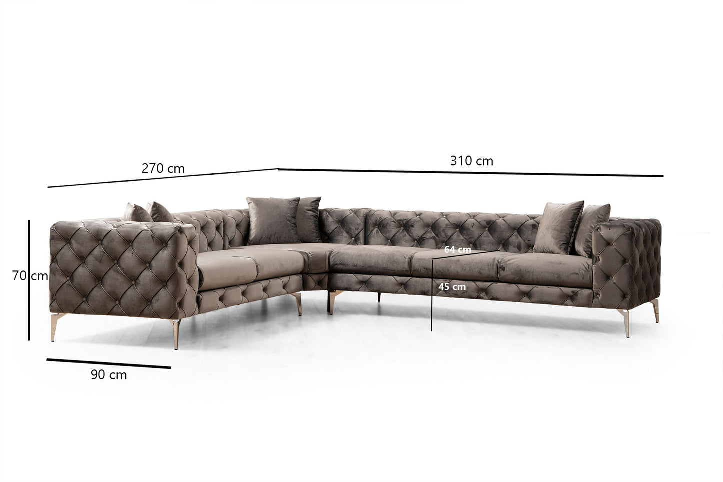 Kutna garnitura, Antracit, Como Right -Anthracite
