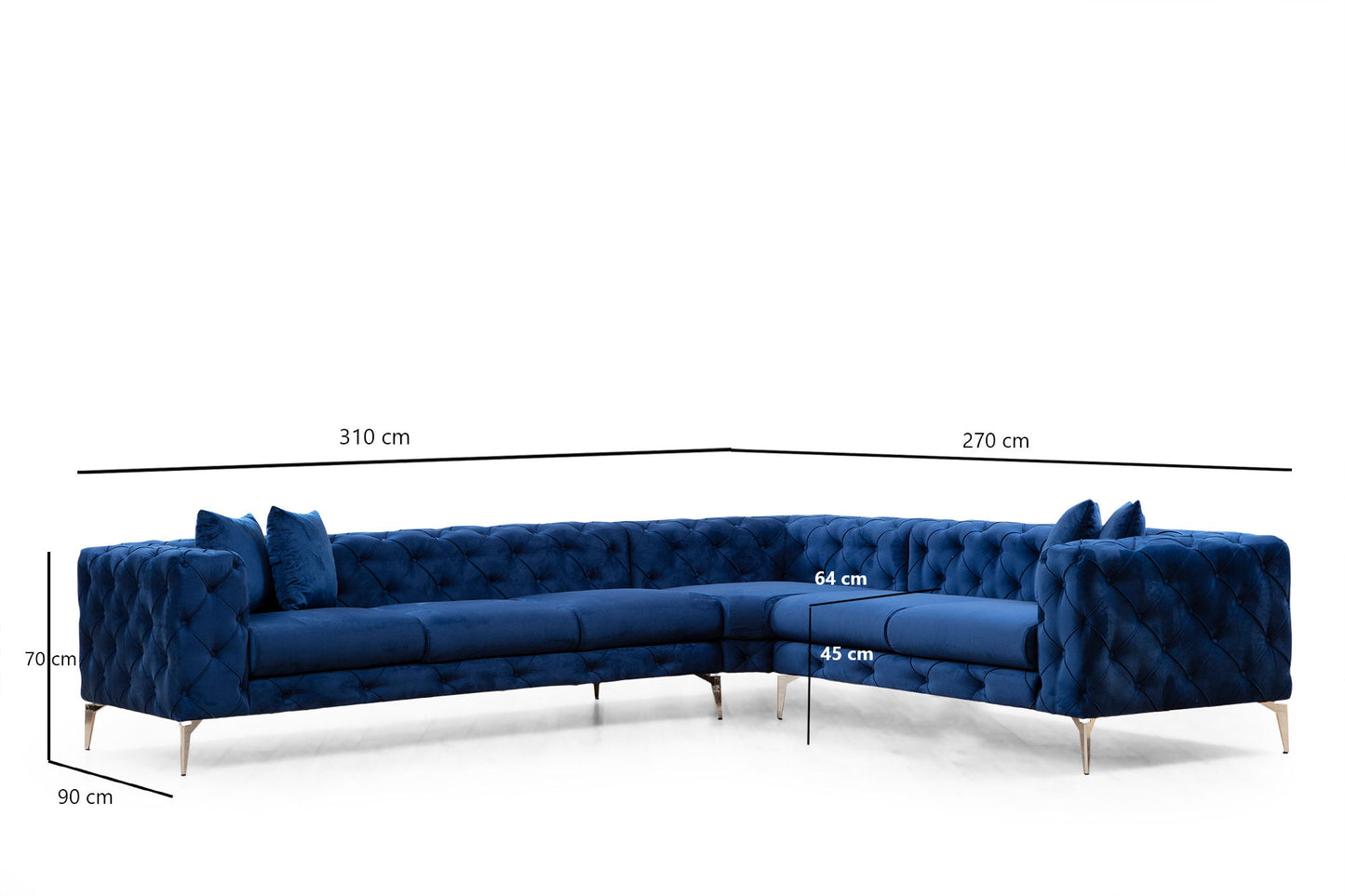Kutna garnitura, Mornarsko plava, Como Left - Navy Blue