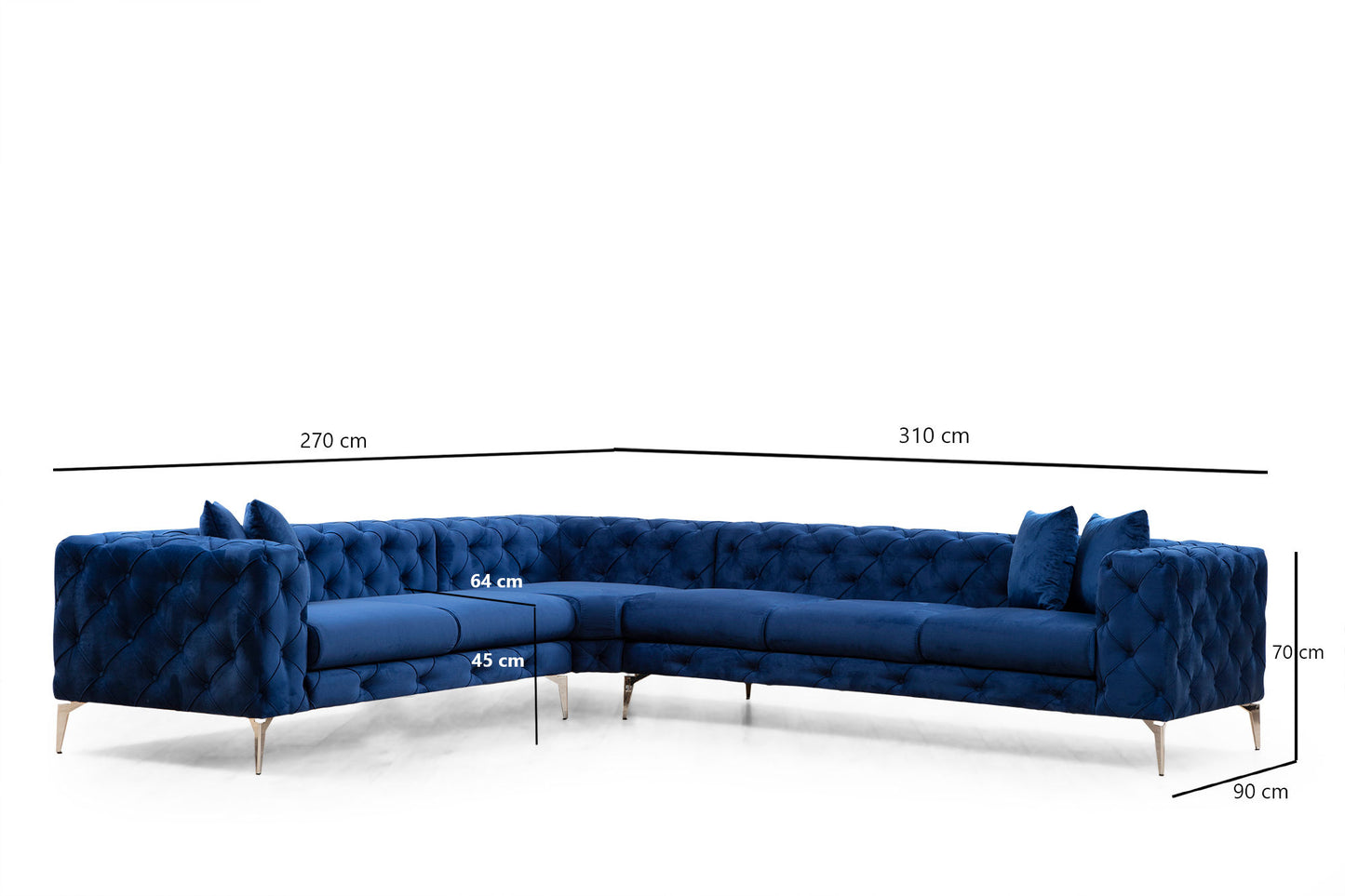 Kutna garnitura, Mornarsko plava, Como Right - Navy Blue