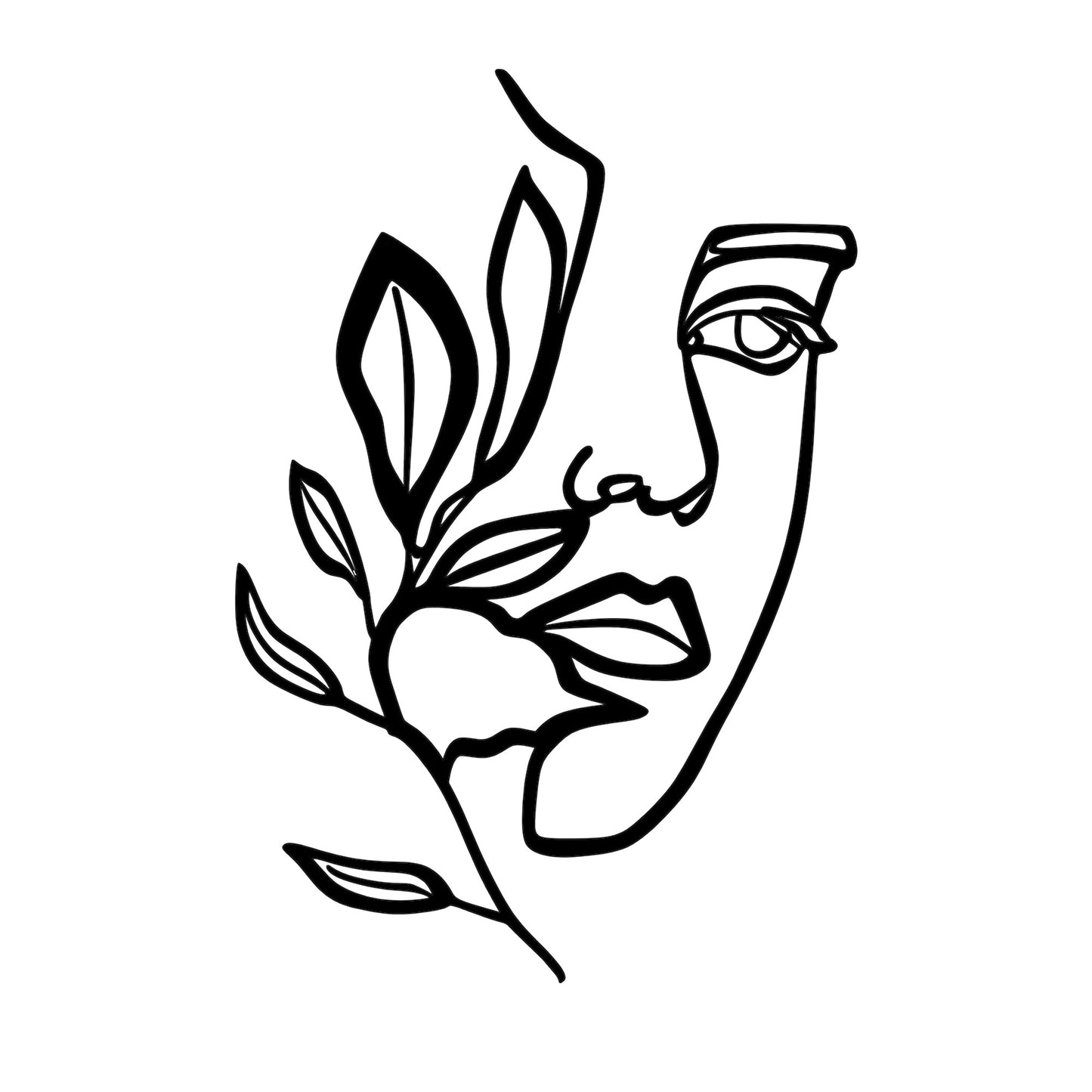 Metalna zidna dekoracija, Woman Face Behind The Branch