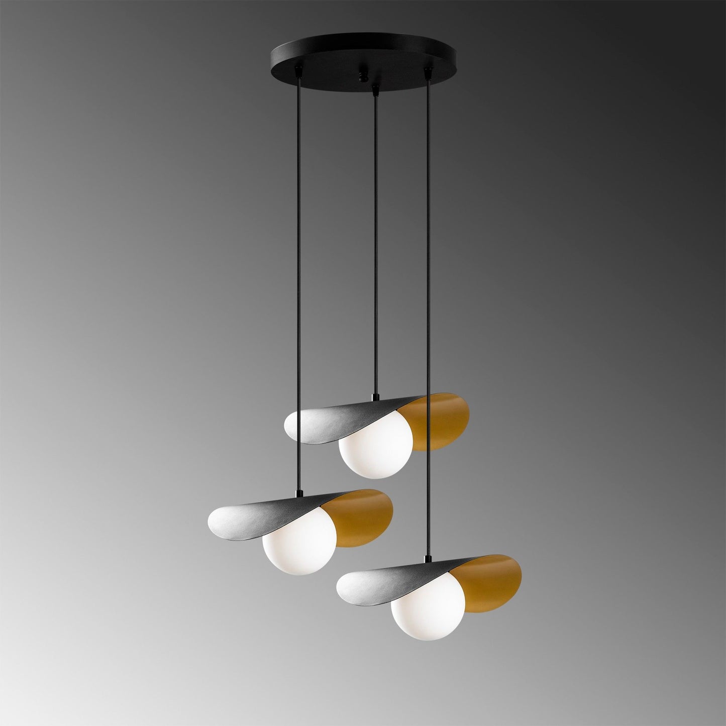 Visilica VATOZ 61 41, crna, metal, 60 x 60 cm, visina 105 cm,promjer sjenila 15 cm, podesvia visina, duljina kabla 90 cm, 3 x E27 40 W, Vatoz - 6141