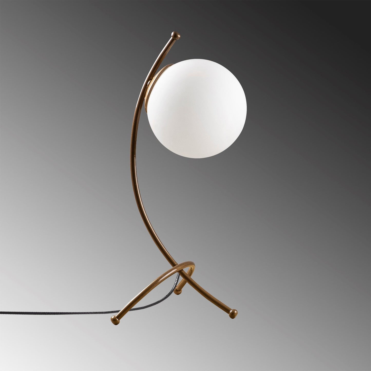 Stolna lampa YAY, vintage- bijela, metal- staklo, 23 x 18 cm, visina 43 cm, promjer kugle 15 cm, duljina kabla 200 cm, E27 40 W, Yay - 5012