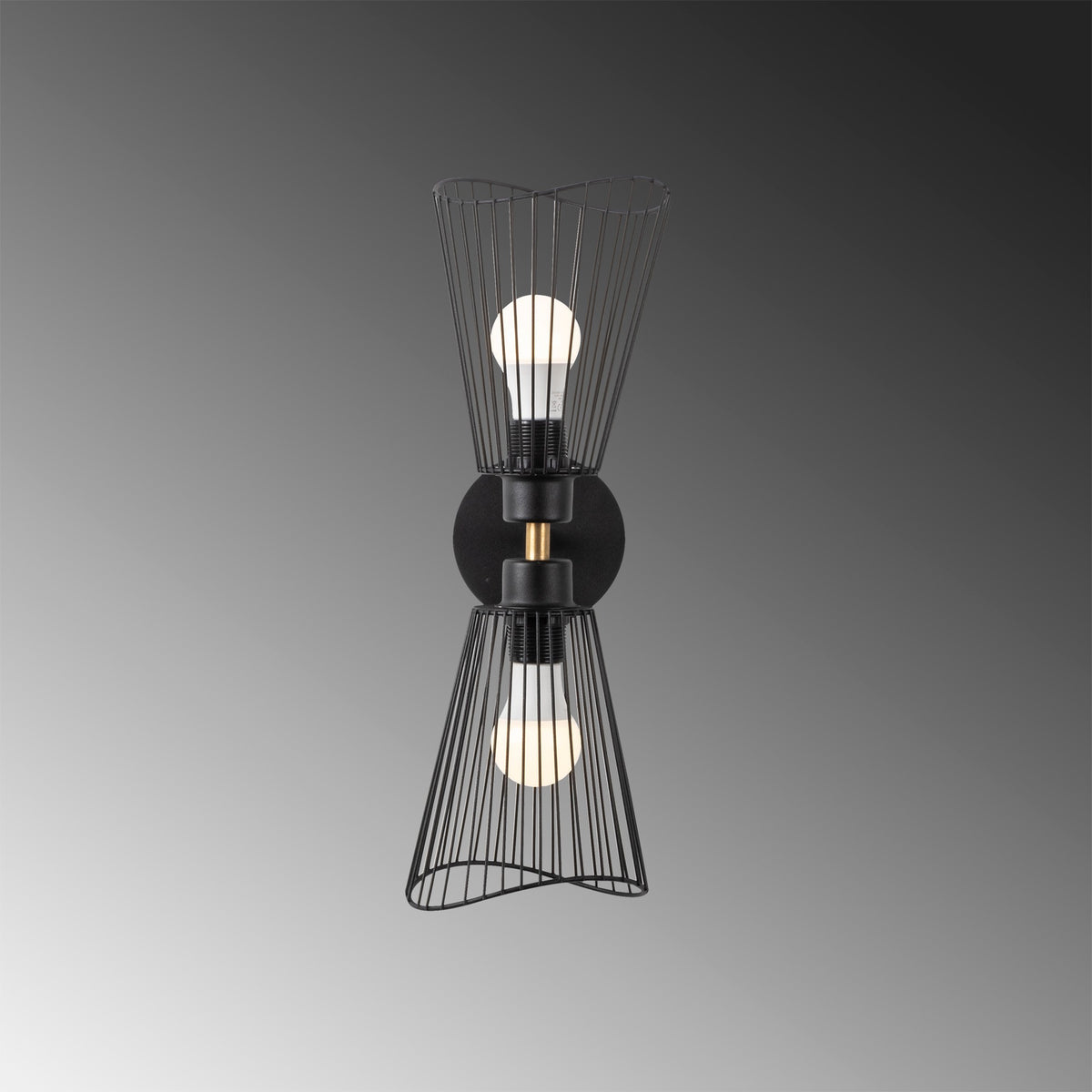 Zidna lampa ZEYNA, crna, metal, 16 x 16 cm, visina 48 cm, promjer sjenila 16 cm, visina 20 cm, 2 x E27 40 W, Zeyno - 3295