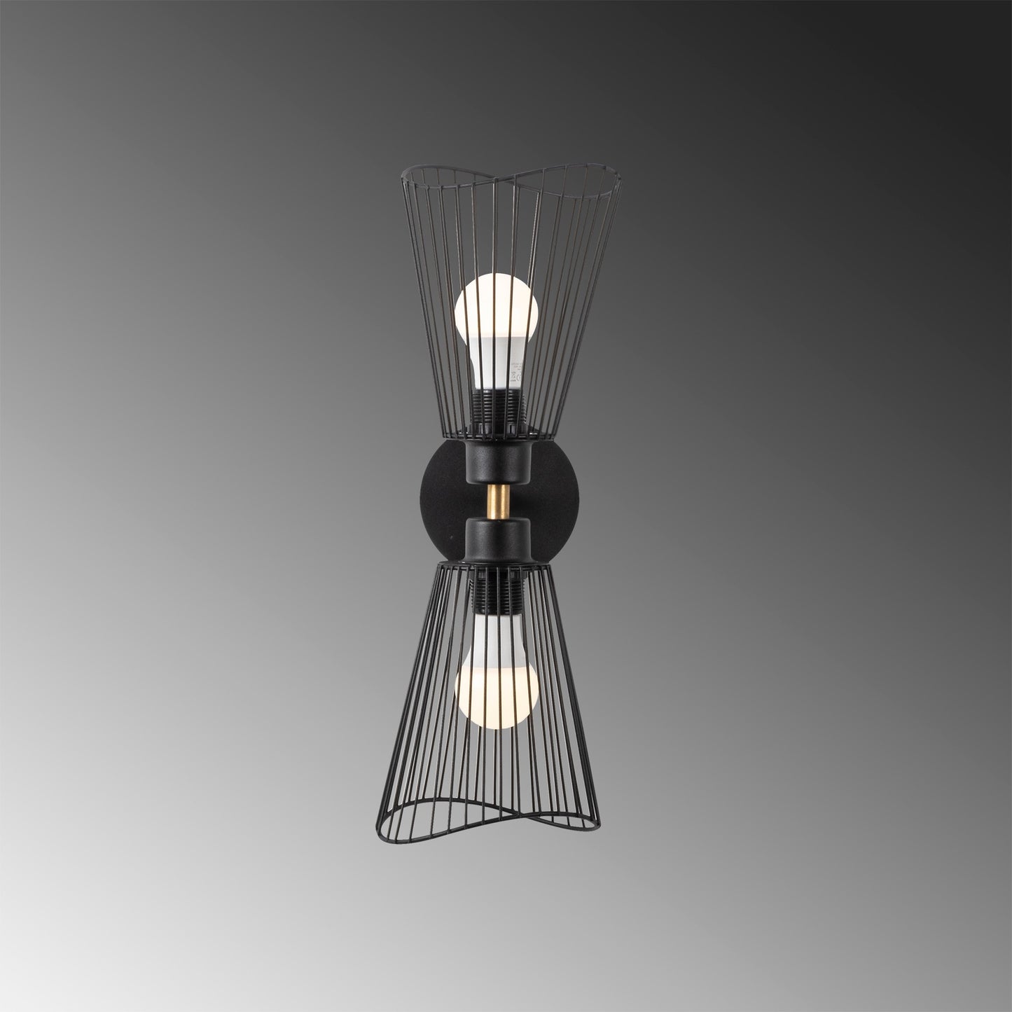 Zidna lampa ZEYNA, crna, metal, 16 x 16 cm, visina 48 cm, promjer sjenila 16 cm, visina 20 cm, 2 x E27 40 W, Zeyno - 3295